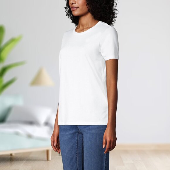 1-Pack Women's Slim-Fit Short Sleeves Crew Neck Black T-Shirt with (Plus Sizes) - Picture 5 of 16